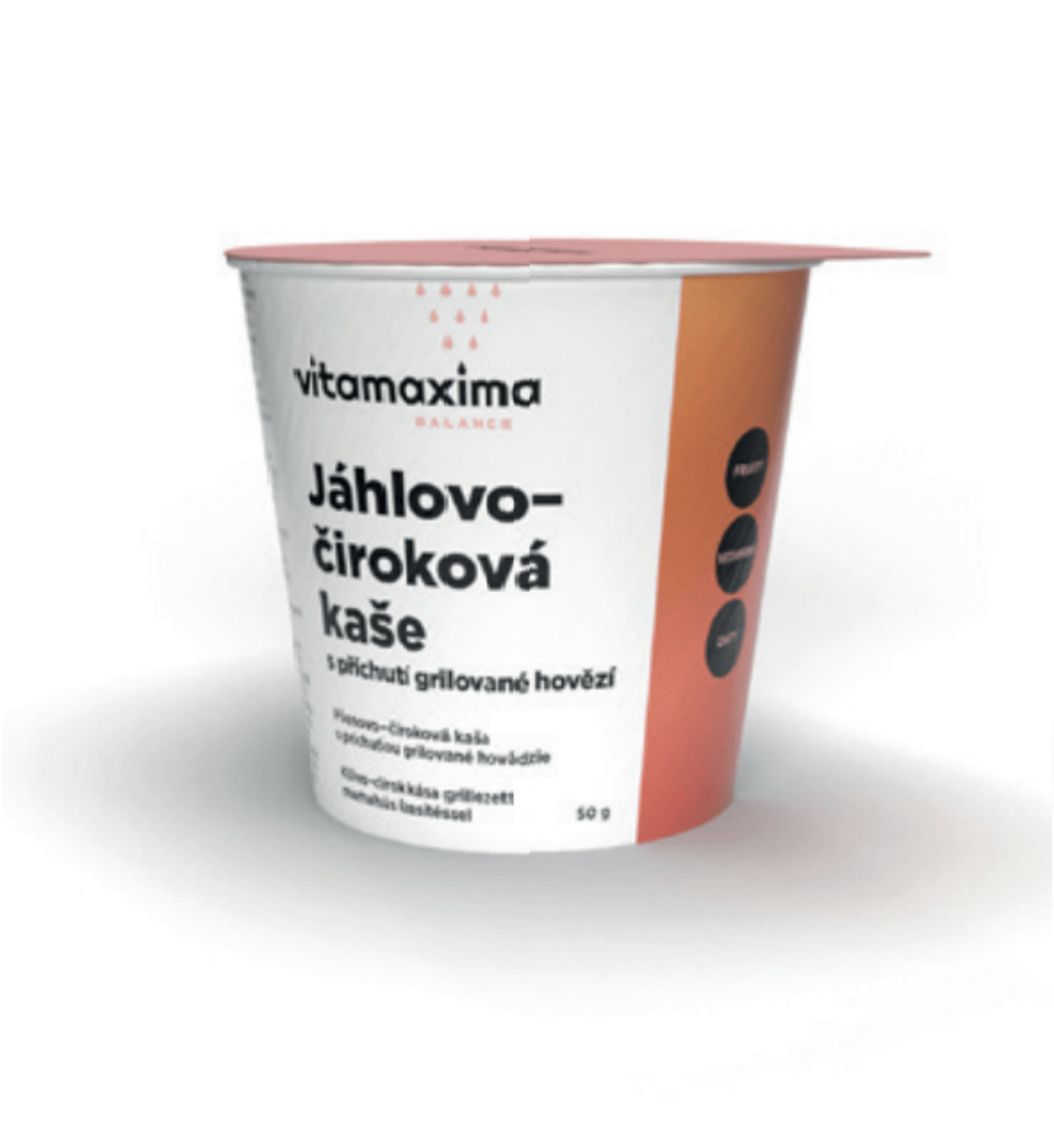 Vitamaxima Jáhlovo - čiroková kaše s příchutí gril. hovězí 50 g - expirace