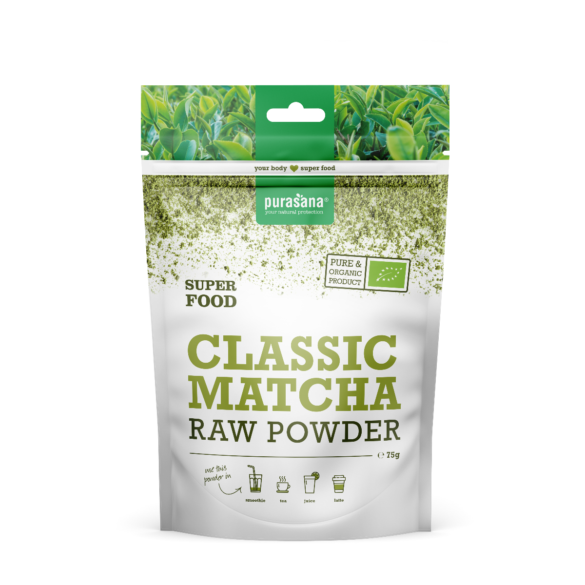 BIO Classic Matcha Raw Powder 75 g - Purasana Purasana