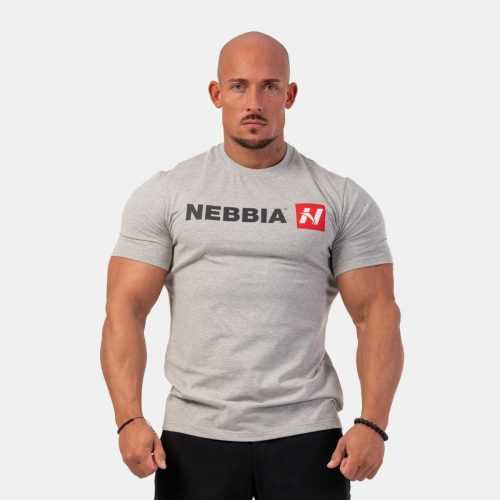 Pánské tričko Red “N“ světle šedé XL - NEBBIA NEBBIA