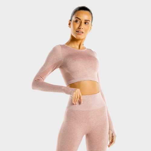 Sportovní Top Marl Seamless Crop Top Rose Gold S - SQUATWOLF SQUATWOLF