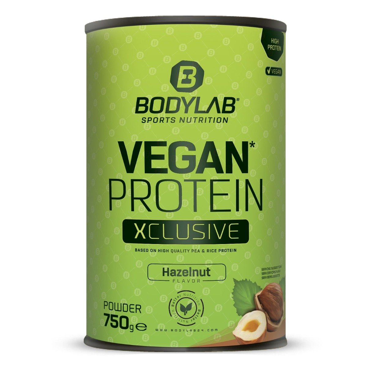 Vegan Protein XCLUSIVE Line 750 g lískový ořech - Bodylab24 Bodylab24
