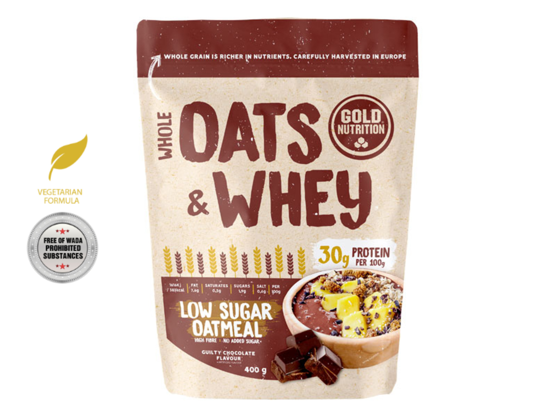 Gold Nutrition Snídaňový nápoj oats & whey protein čokoláda 400 g