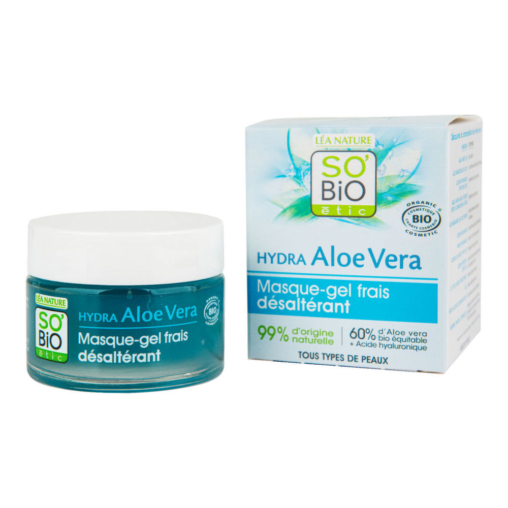 Maska gelová Aloe vera — hydratace a svěžest — všechny typy pleti 50 ml BIO   SO’BiO étic So’Bio étic