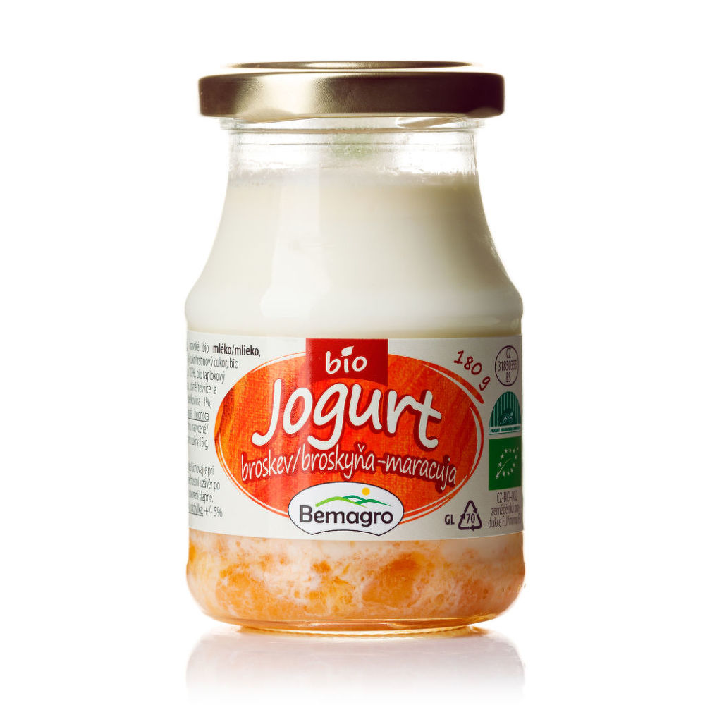 Jogurt broskev - maracuja 180 g BIO   BEMAGRO BEMAGRO