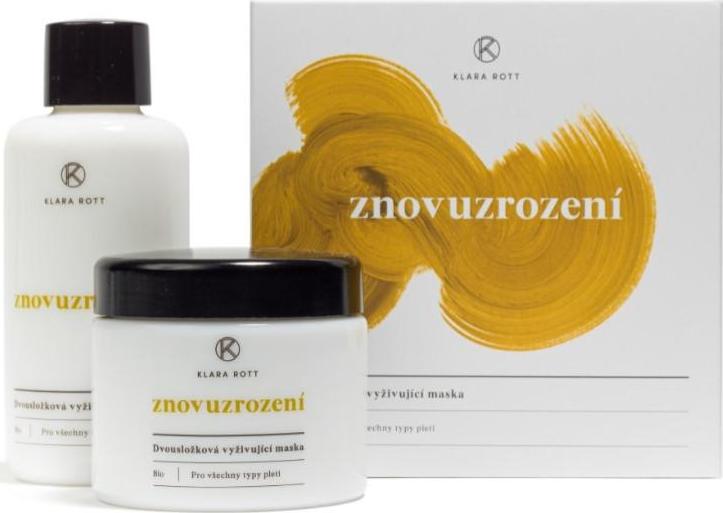 Klara Rott Znovuzrození Dvousložková vyživující maska BIO / pro všechny typy pleti 50 g (suchá složka) + 65 ml (tekutá složka)