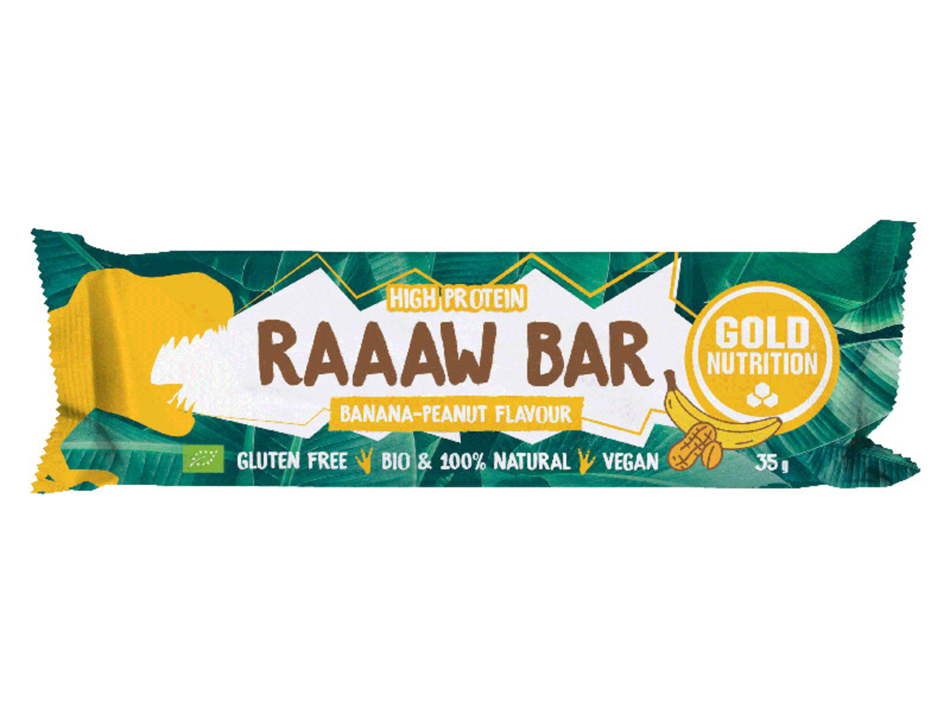Gold Nutrition Raaaw bar banána a arašídy BIO 35 g - expirace