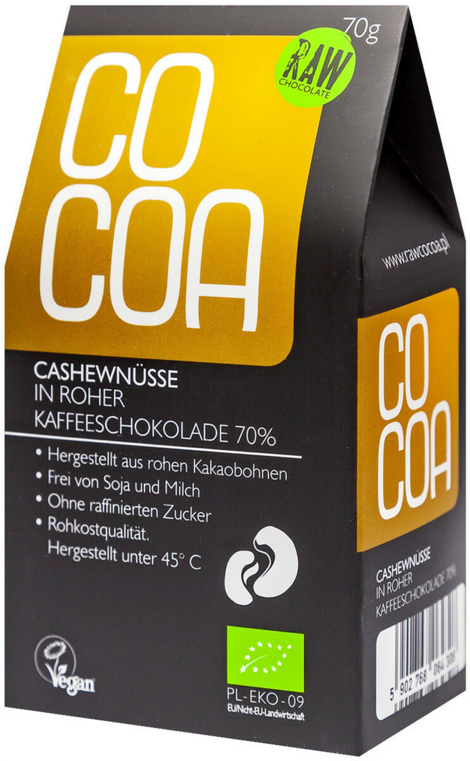 Cocoa Kešu v čokoládě BIO RAW 70 g - expirace