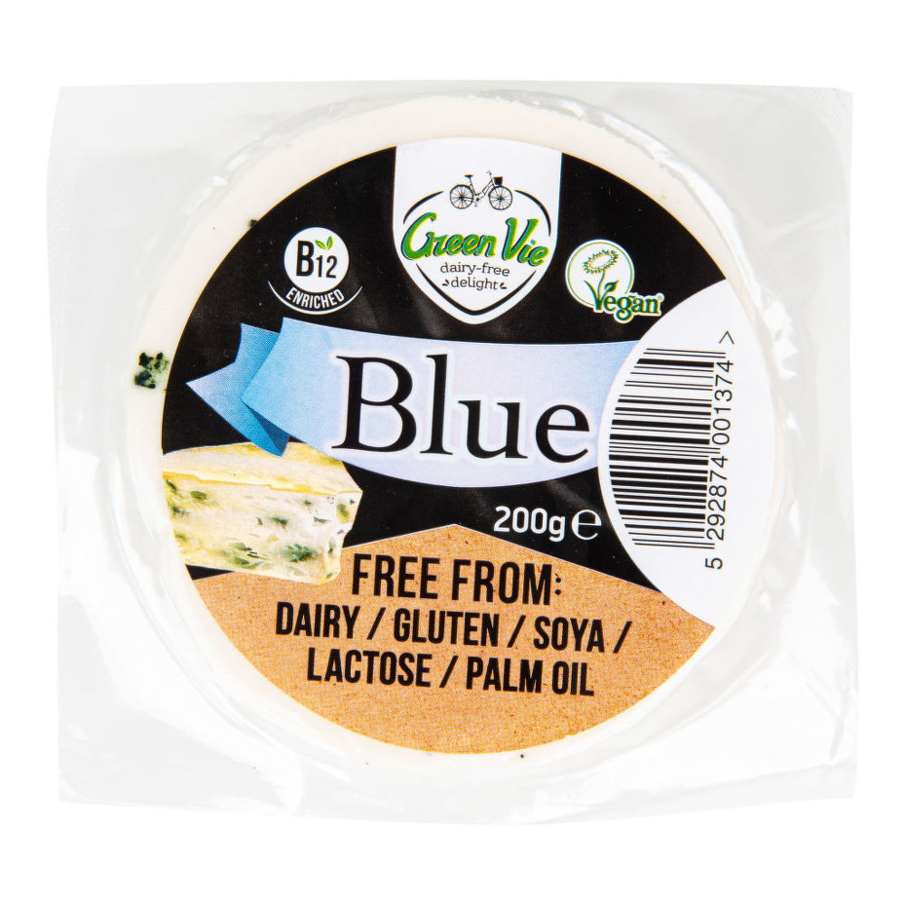 Veganská alternativa modrého sýru blok 200 g   GREENVIE Greenvie
