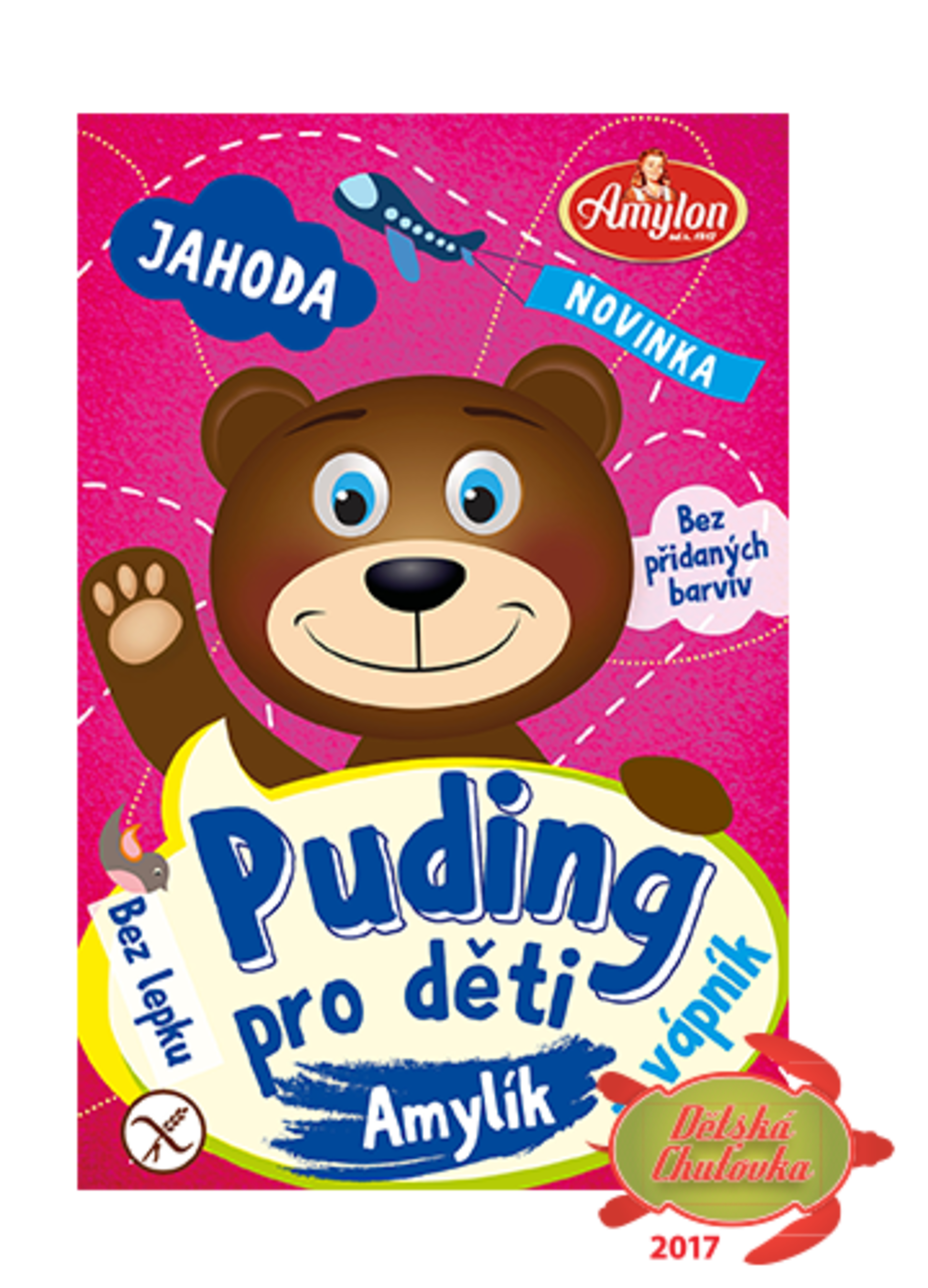 Amylon Puding jahodový  pro děti - bez lepku 40 g