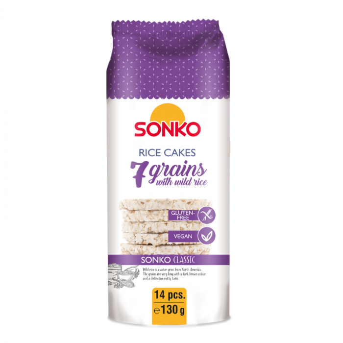 7-zrnné rýžové chlebíčky s divokou rýží 6 x 130 g - SONKO SONKO