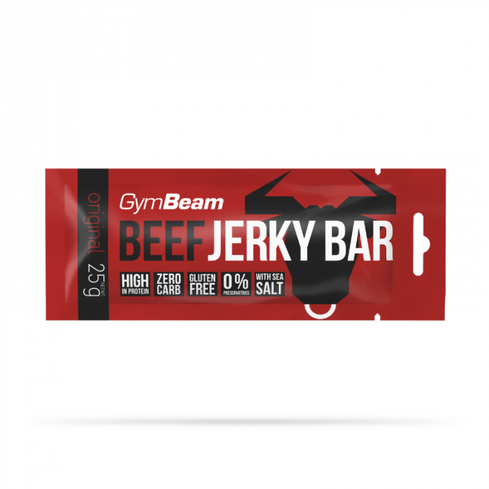 Beef Jerky Bar 25 x 25 g kořeněné - GymBeam GymBeam