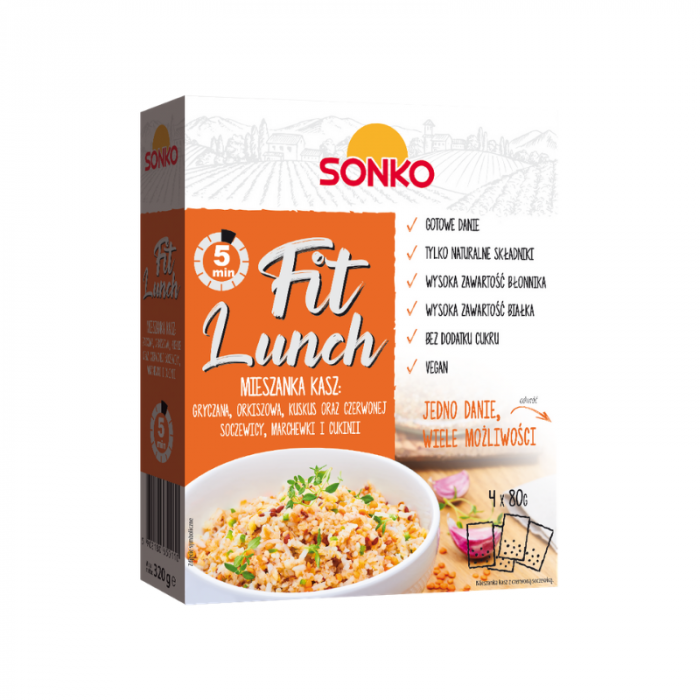 Fit Lunch mix krup s červenou čočkou 4 x 80 g - SONKO SONKO