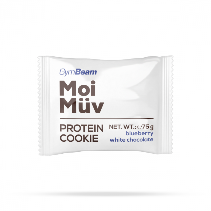 MoiMüv Protein Cookie 12 x 75 g borůvka bílá čokoláda - GymBeam GymBeam