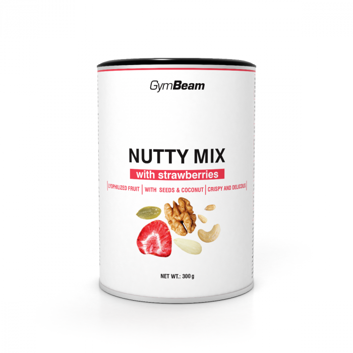Nutty Mix s jahodami 10 x 300 g - GymBeam GymBeam