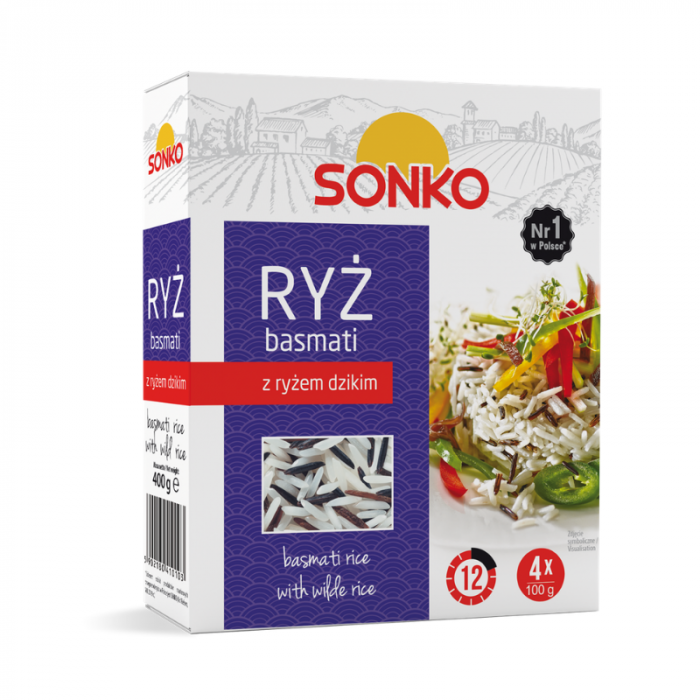 Rýže Basmati a divoká 24 x 100 g - SONKO SONKO