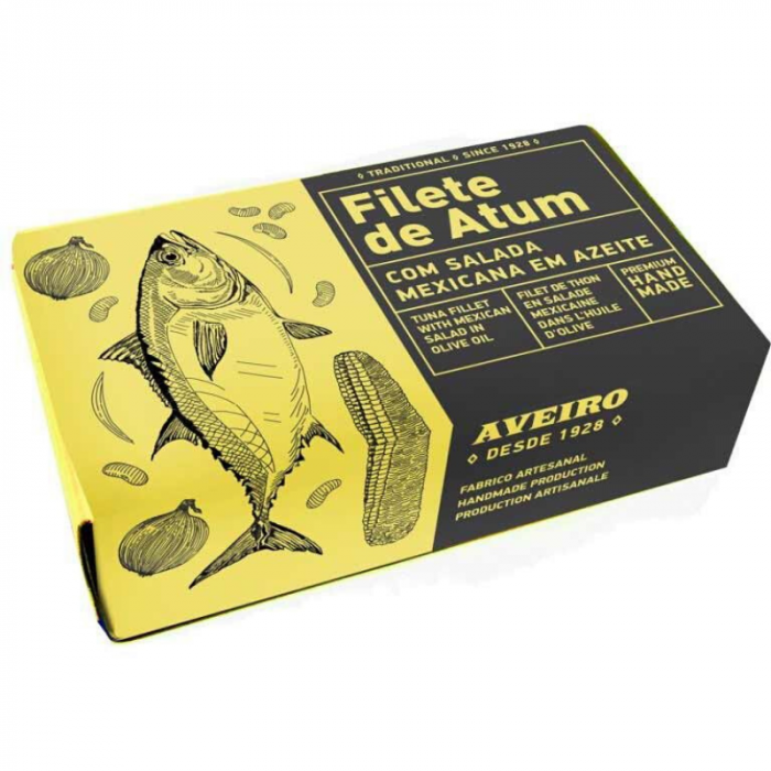 Tuňákové filety v olivovém oleji s mexickým salátem 25 x 120 g mexický salát - Aveiro Aveiro