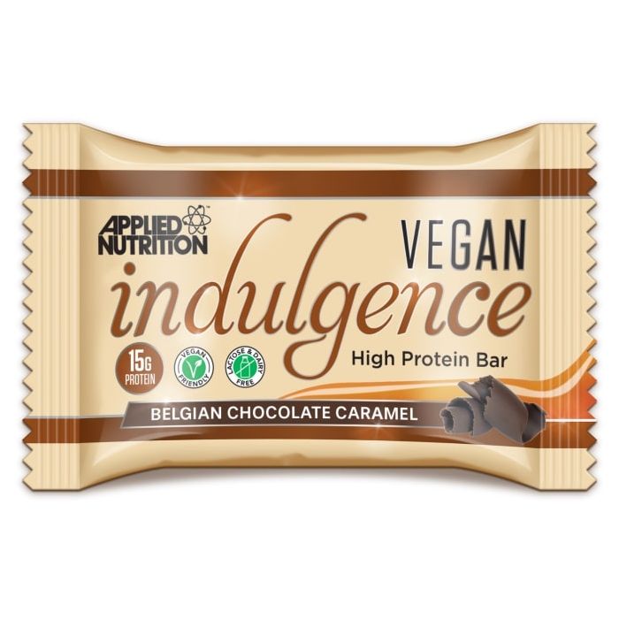Vegan Indulgence Bar 12 x 50 g belgická čokoláda karamel - Applied Nutrition Applied Nutrition