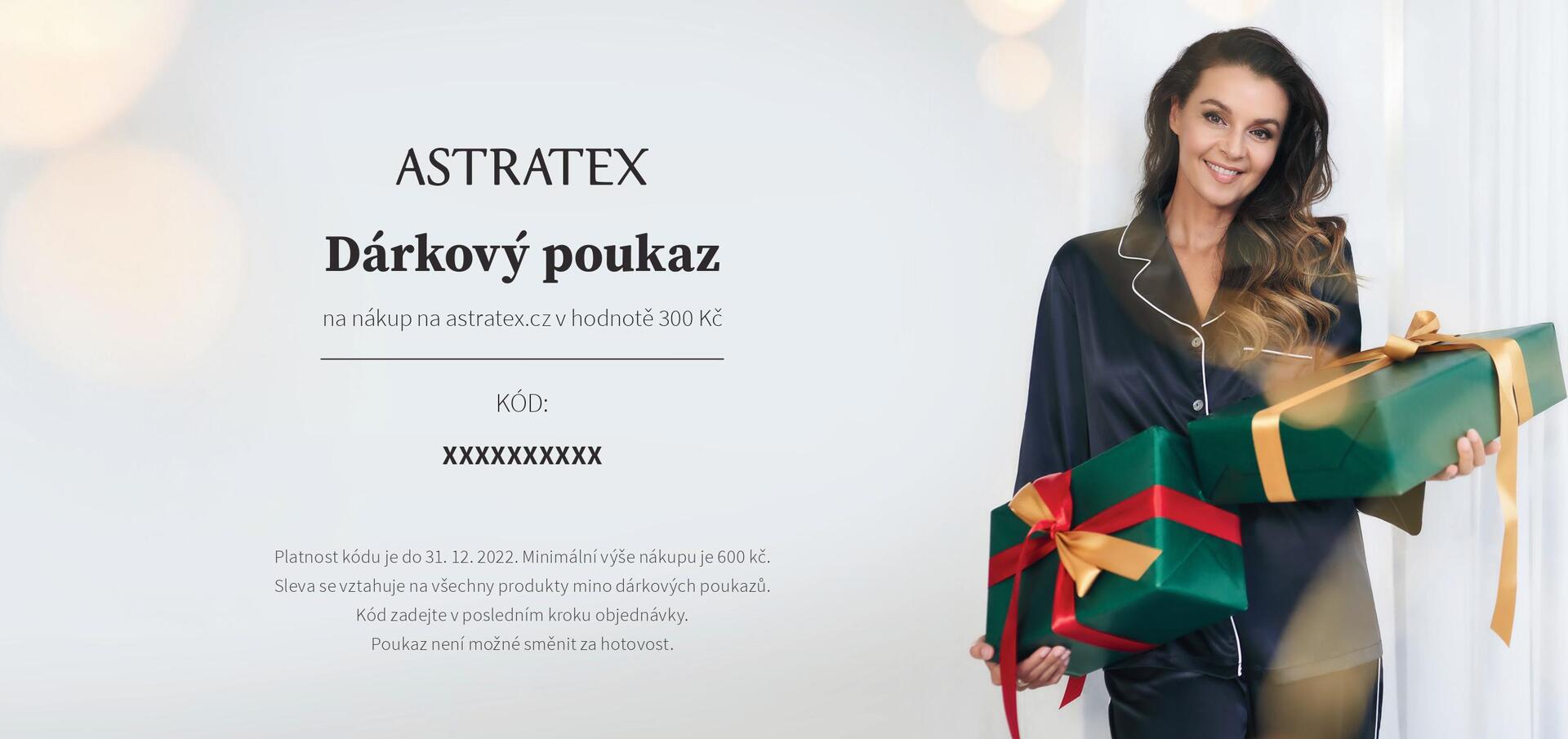 Dárkový poukaz na nákup na Astratex.cz v hodnotě 300 Kč