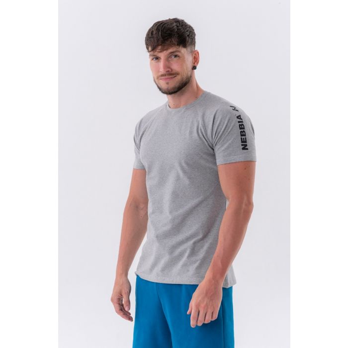 Pánské tričko Sporty Fit Essentials Light Grey M - NEBBIA NEBBIA