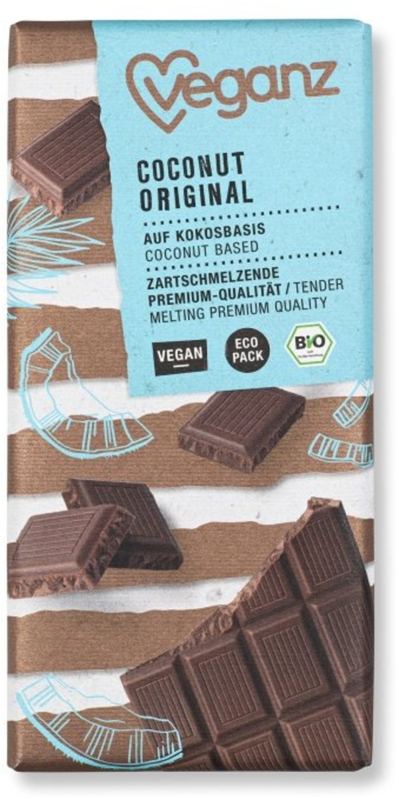 Veganz kokosová čokoláda original BIO 80 g expirace