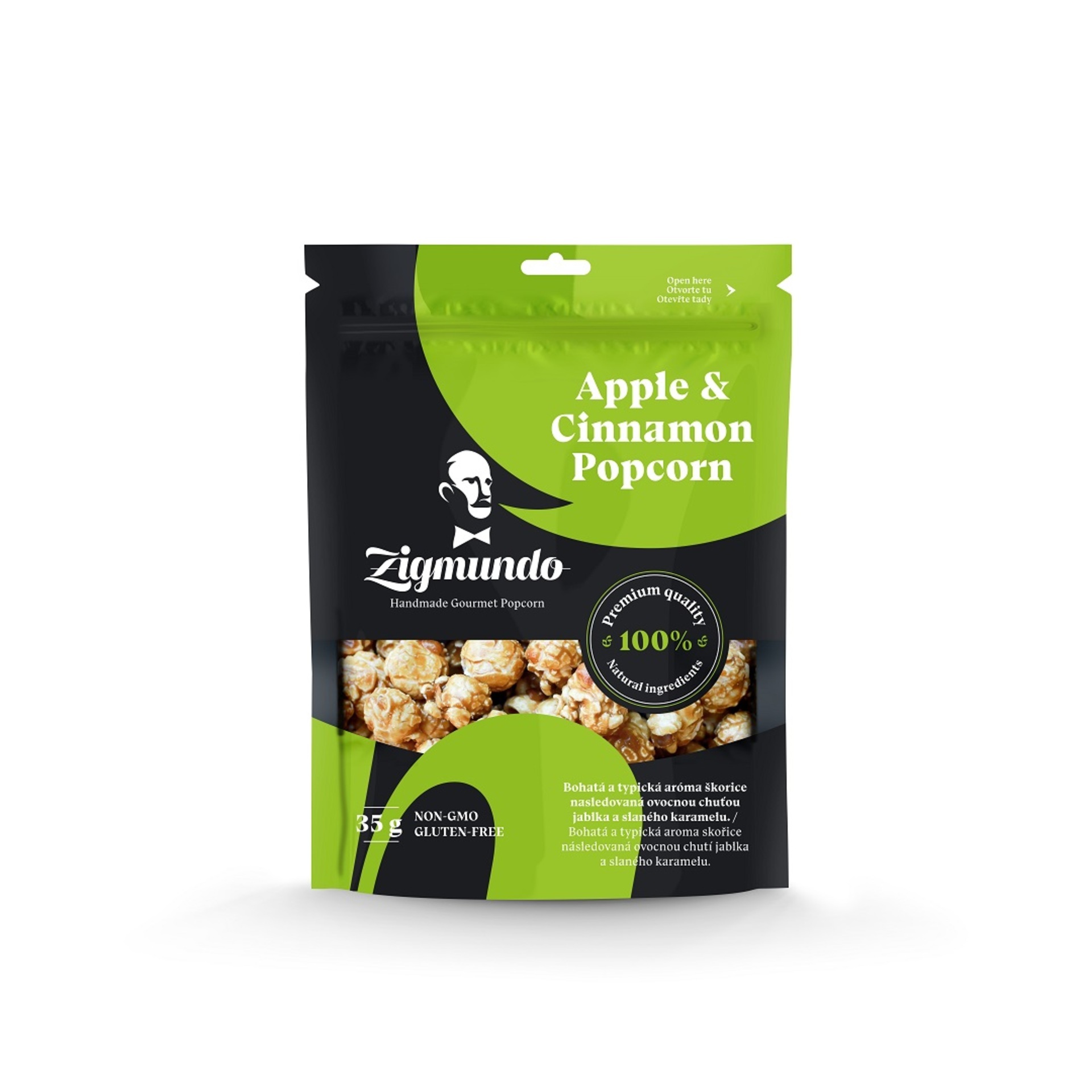 Zigmundo Apple & Cinnamon Popcorn 90g expirace