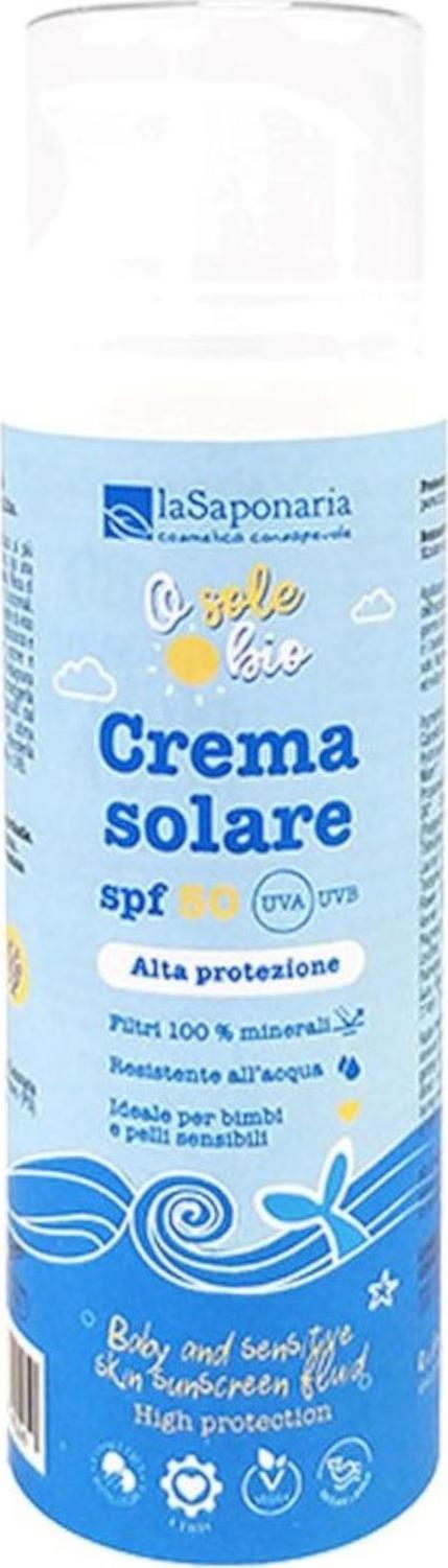 laSaponaria Opalovací krém pro děti a citlivou pokožku SPF 50 BIO 125 ml
