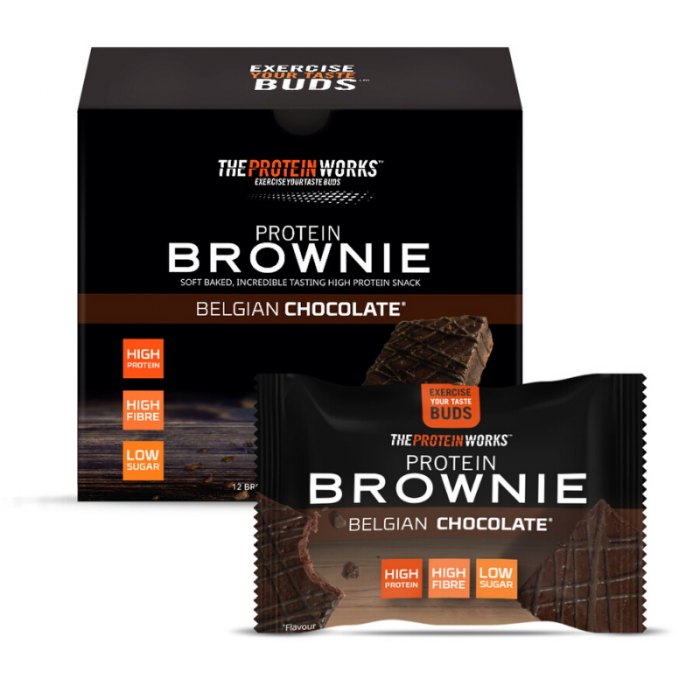 Protein Brownie 12 x 40 g belgická čokoláda - The Protein Works The Protein Works