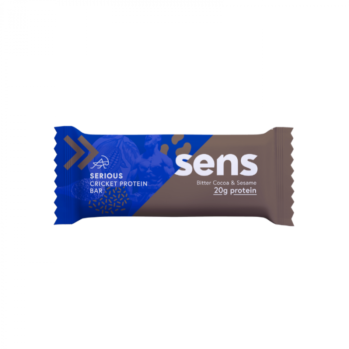 Proteinová tyčinka Serious z cvrččí mouky 12 x 60 g sezam v hořké čokoládě - SENS SENS