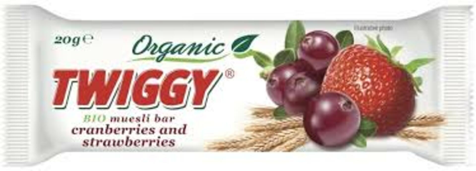 Twiggy Müsli organic s klikvou a jahodami BIO 20 g expirace
