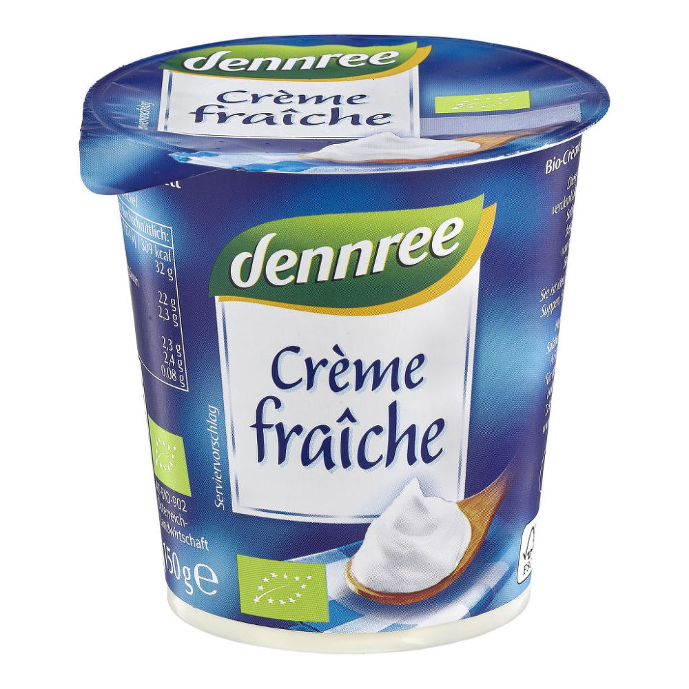 Créme fraiche 32 % 150 g BIO   DENNREE Dennree