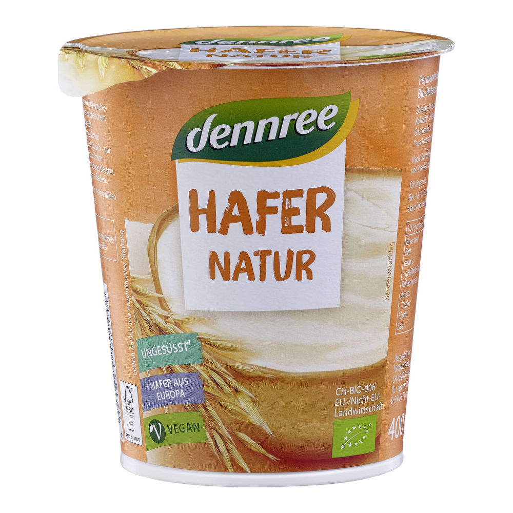 Hafer natur ovesná alternativa jogurtu 400 g BIO   DENNREE Dennree