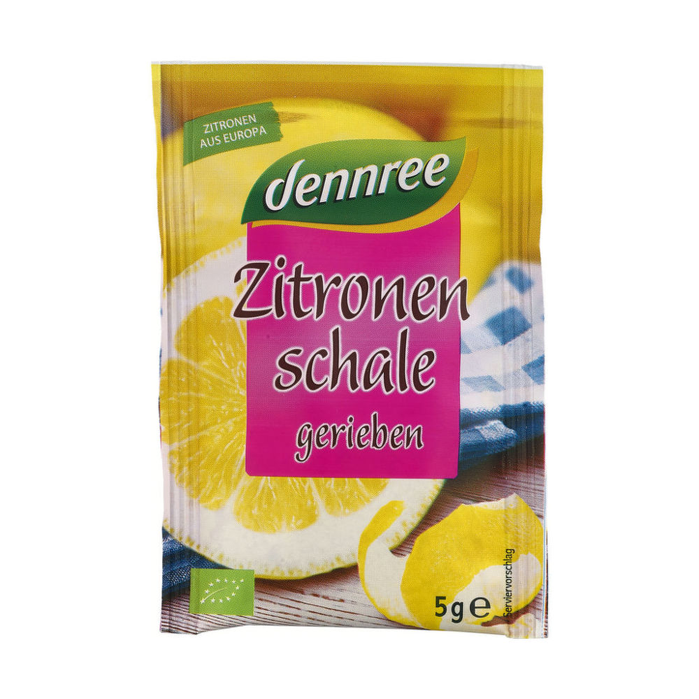 Kůra citronová strouhaná 5 g BIO   DENNREE Dennree
