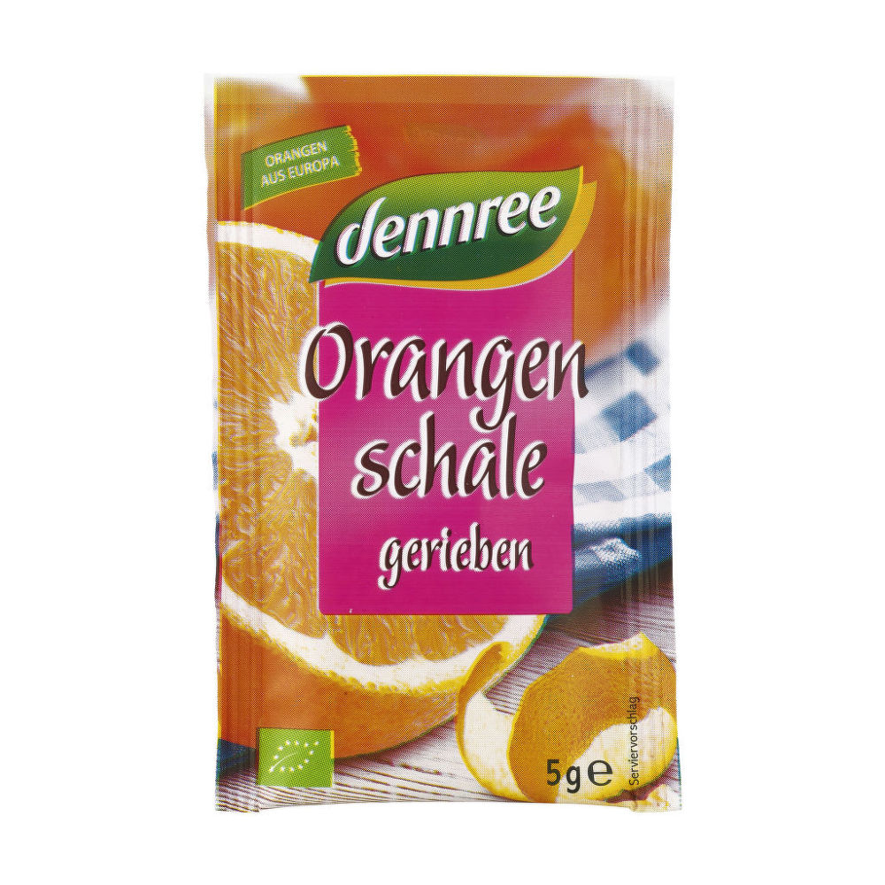 Kůra pomerančová strouhaná 5 g BIO   DENNREE Dennree