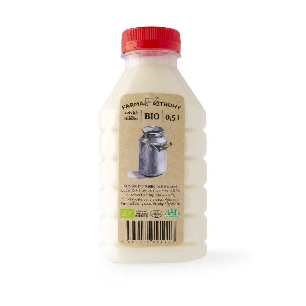 Mléko selské 500 ml BIO   FARMA STRUHY Farma Struhy