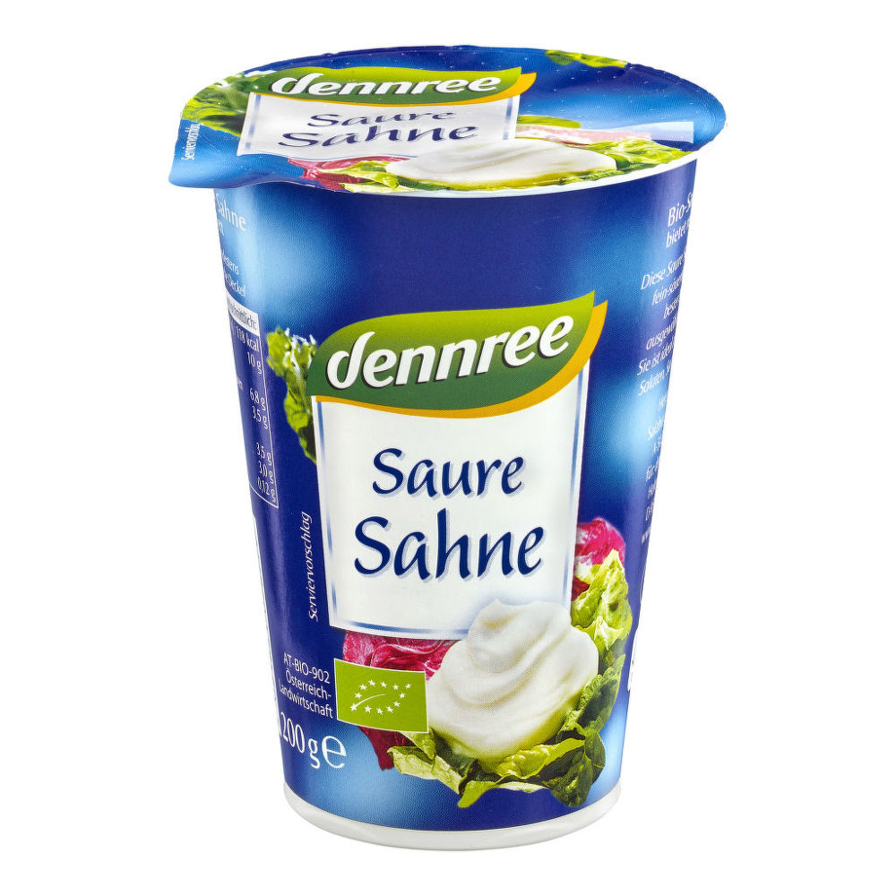 Smetana zakysaná 200 g BIO  DENNREE Dennree