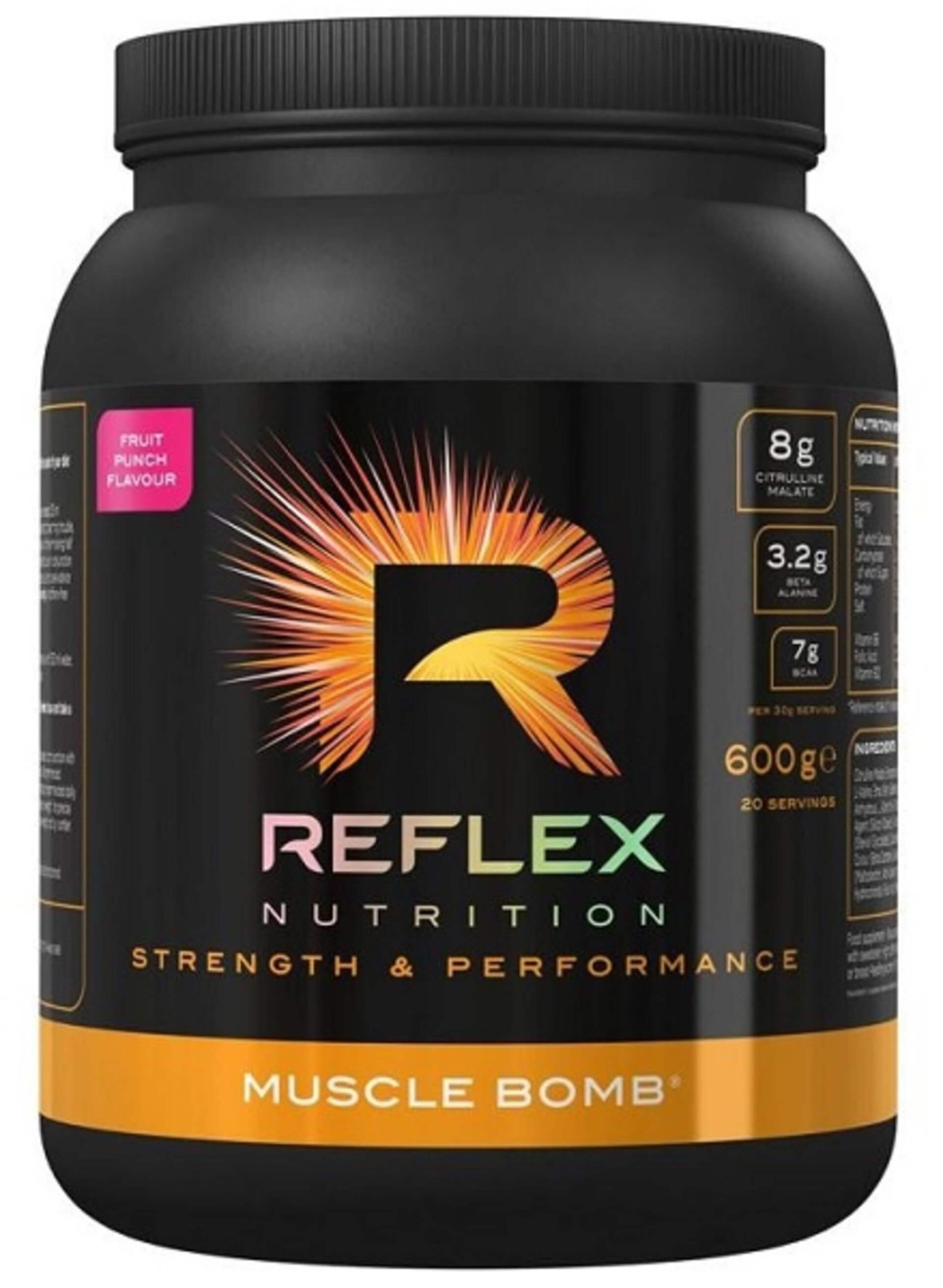 Reflex Nutrition Muscle bomb 600 g fruit punch expirace