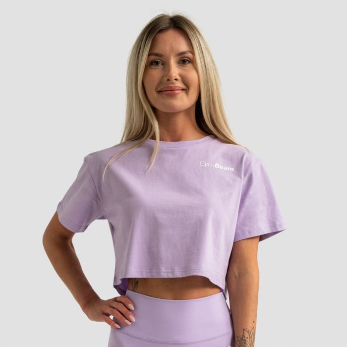 Dámské tričko Cropped Limitless Lavender XS - GymBeam GymBeam