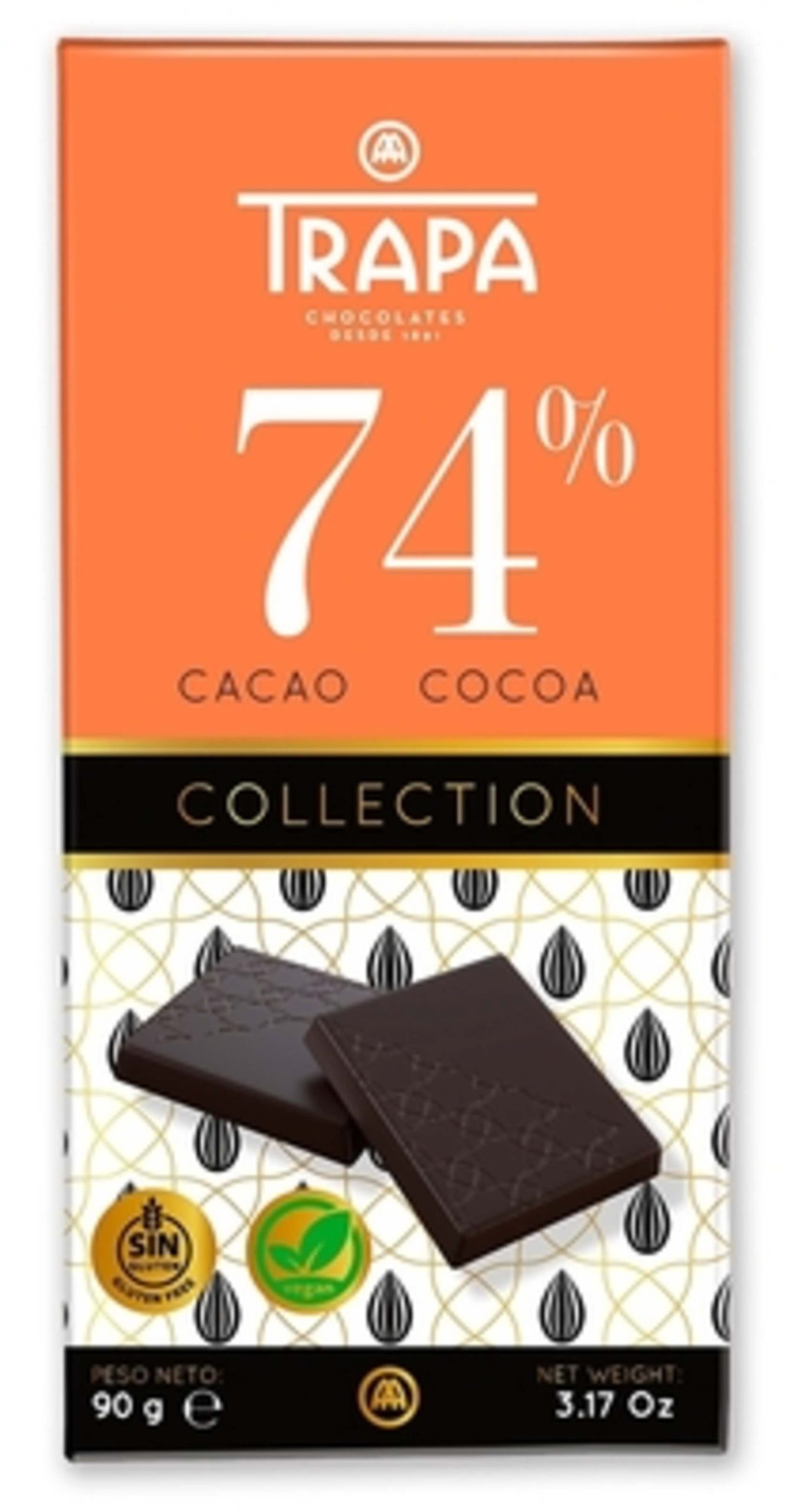 Trapa hořká čokoláda 74%  90 g expirace