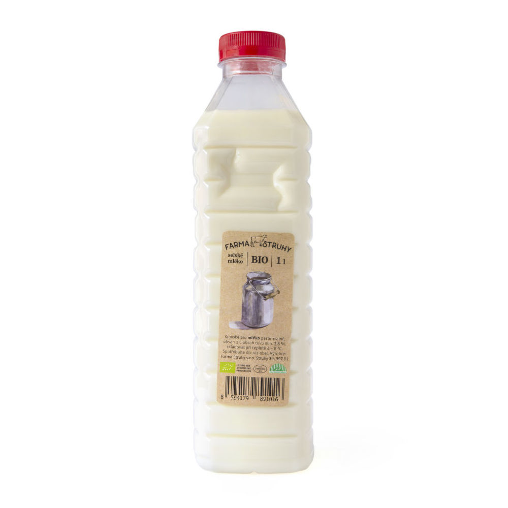 Mléko selské 1000 ml BIO   FARMA STRUHY Farma Struhy