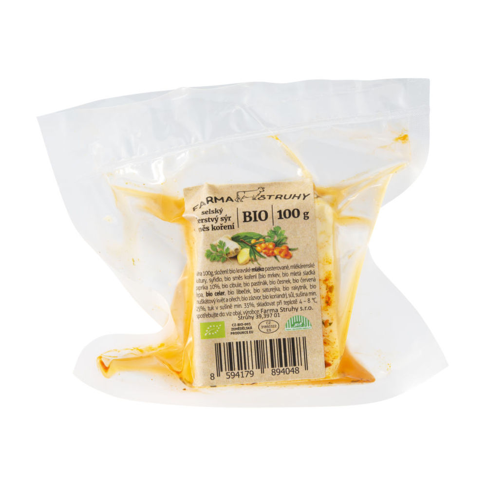 Sýr čerstvý selský směs koření 100 g BIO   FARMA STRUHY Farma Struhy