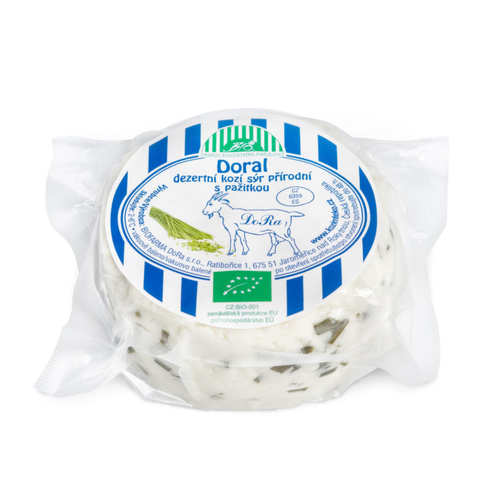 Sýr kozí dezertní s pažitkou 100 g BIO   BIOFARMA DORA Biofarma DoRa