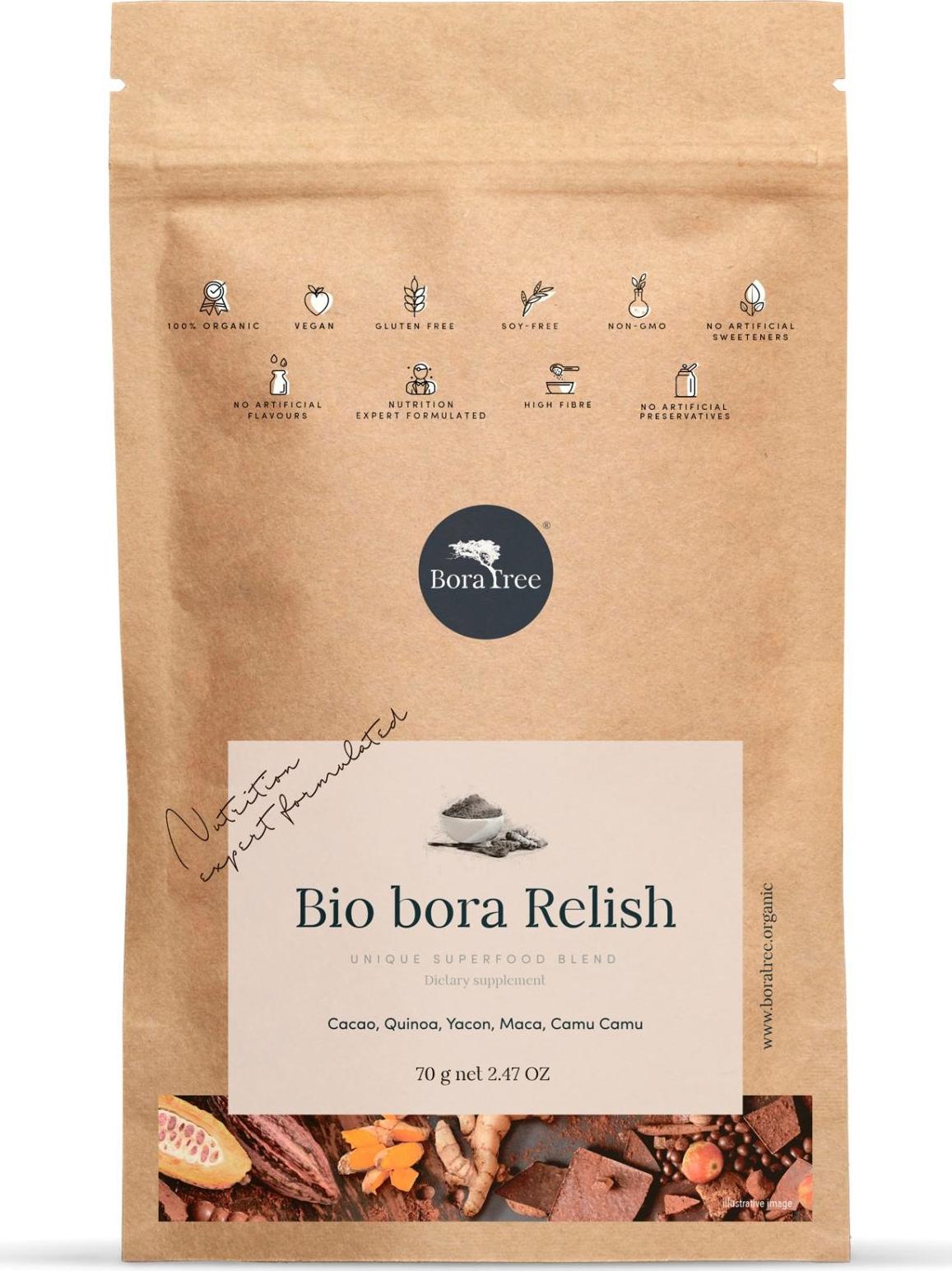 BoraTree Unikátní směs superfoods BIO bora Relish 7 porcí 70 g