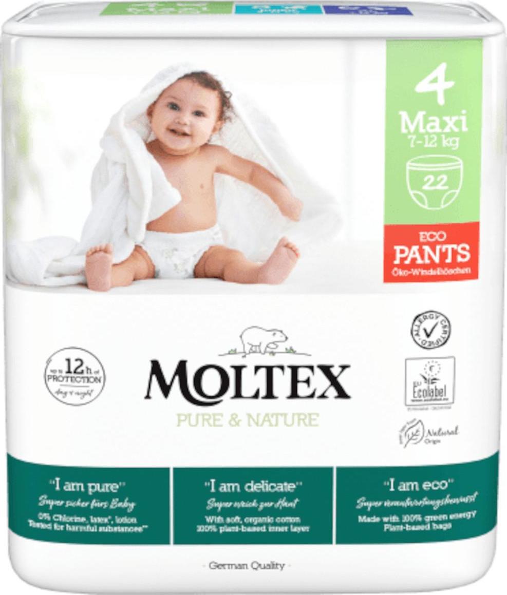 Moltex Natahovací plenkové kalhotky Pure & Nature Maxi 7-12 kg 22 ks