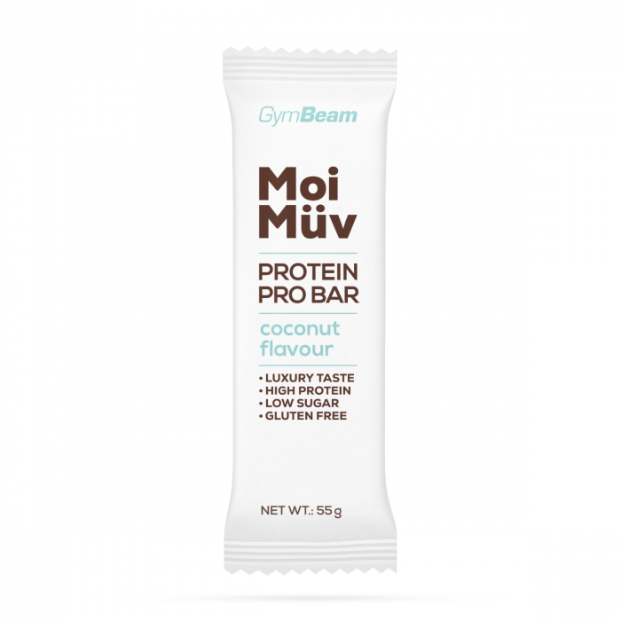 MoiMüv Protein Pro Bar 12 x 55 g kokos - GymBeam GymBeam