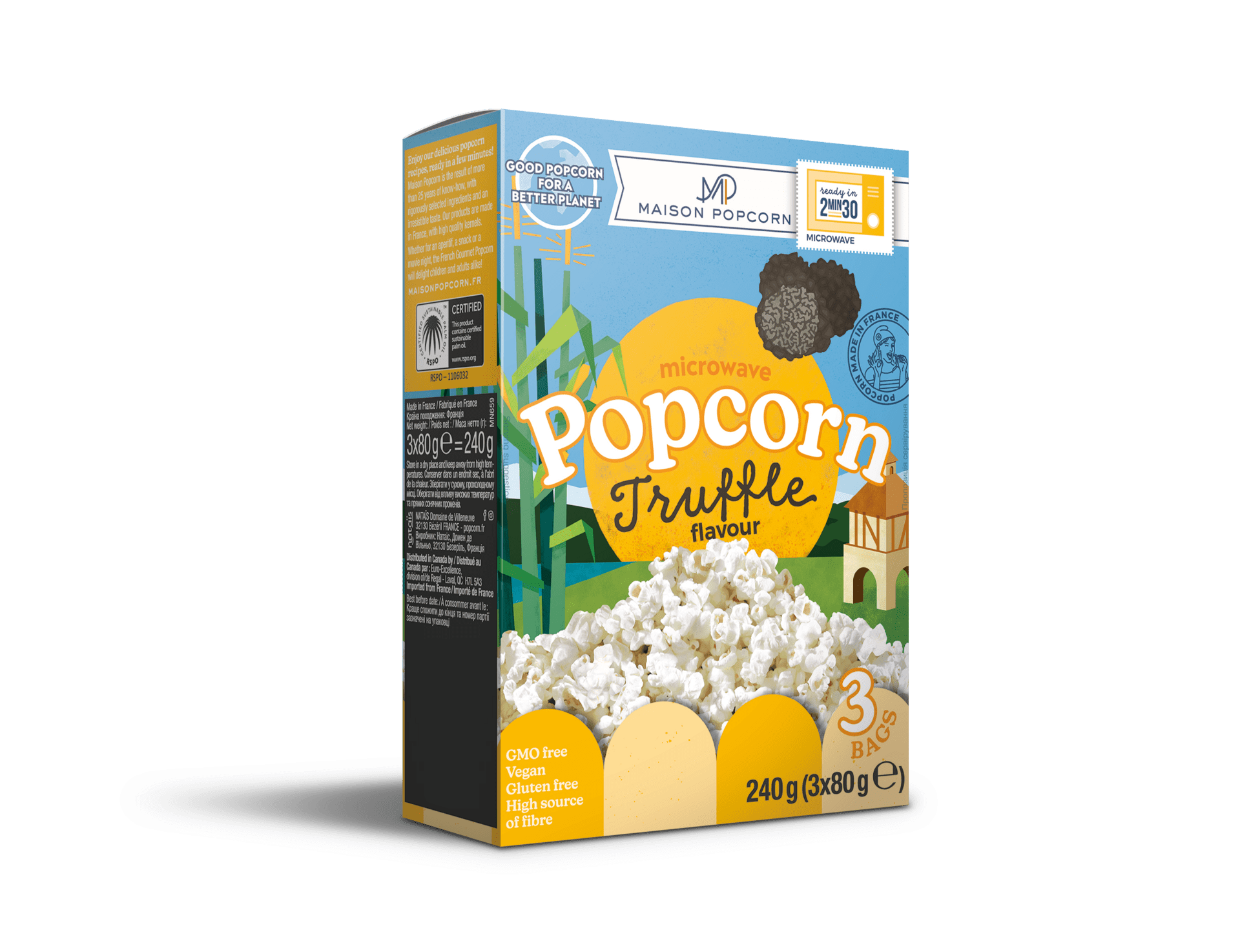 Maison Popcorn Lanýžový popcorn do mikrovlnky 3x80 g