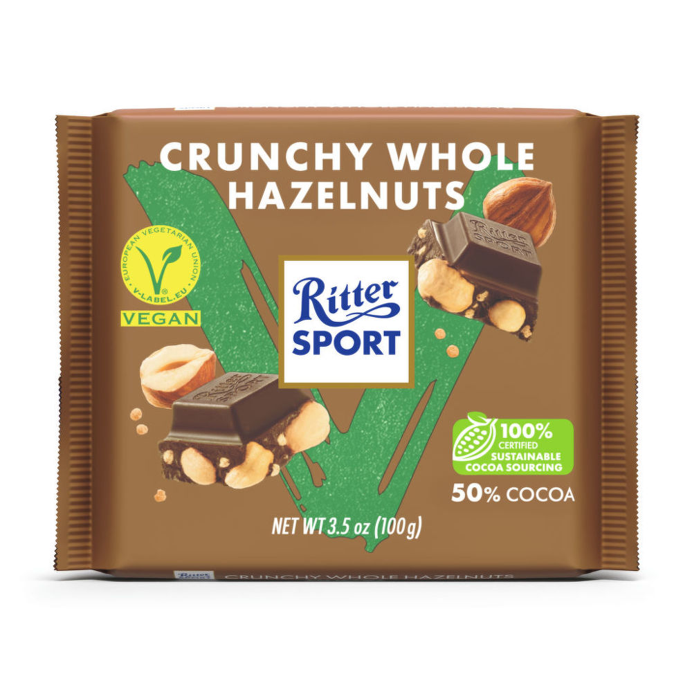 Čokoláda vegan s celými lískovými ořechy 100 g   RITTER SPORT Ritter Sport
