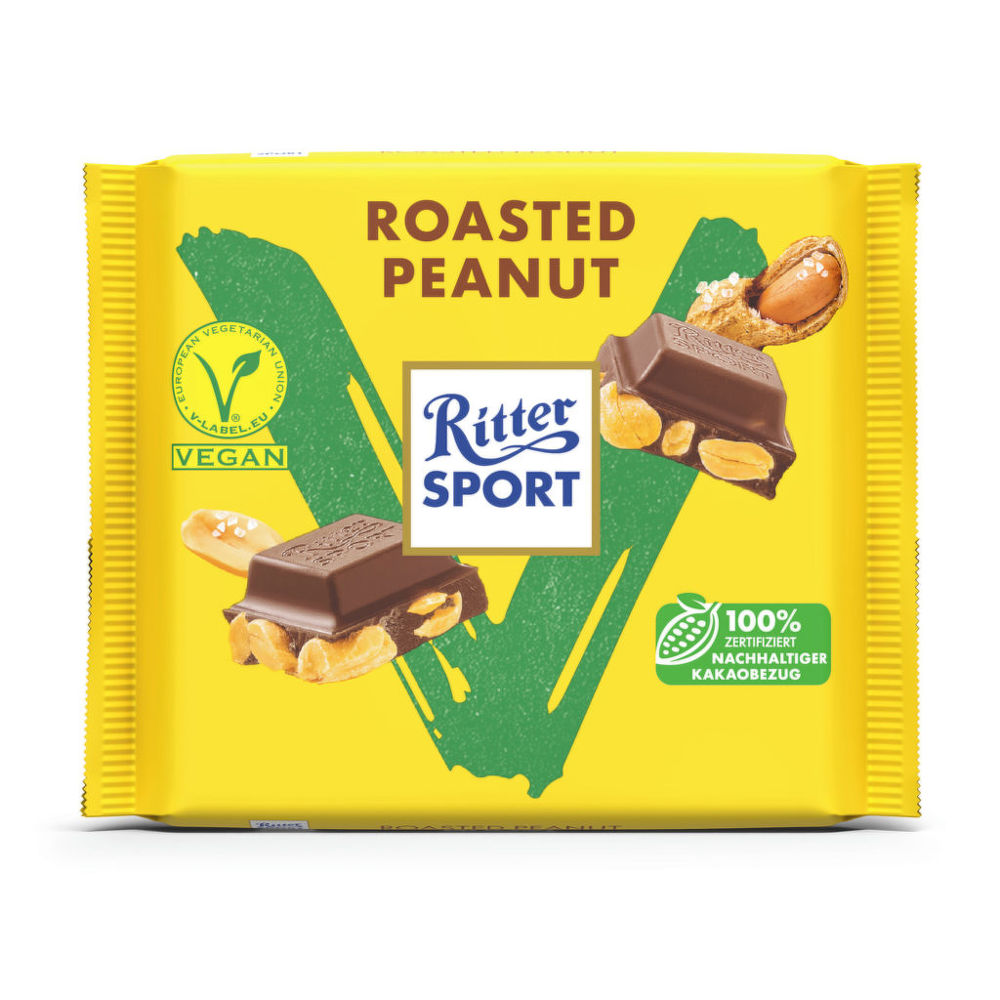 Čokoláda vegan s praženými arašídy 100 g   RITTER SPORT Ritter Sport