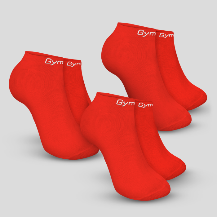 Ponožky Ankle Socks 3Pack Hot Red M/L - GymBeam GymBeam