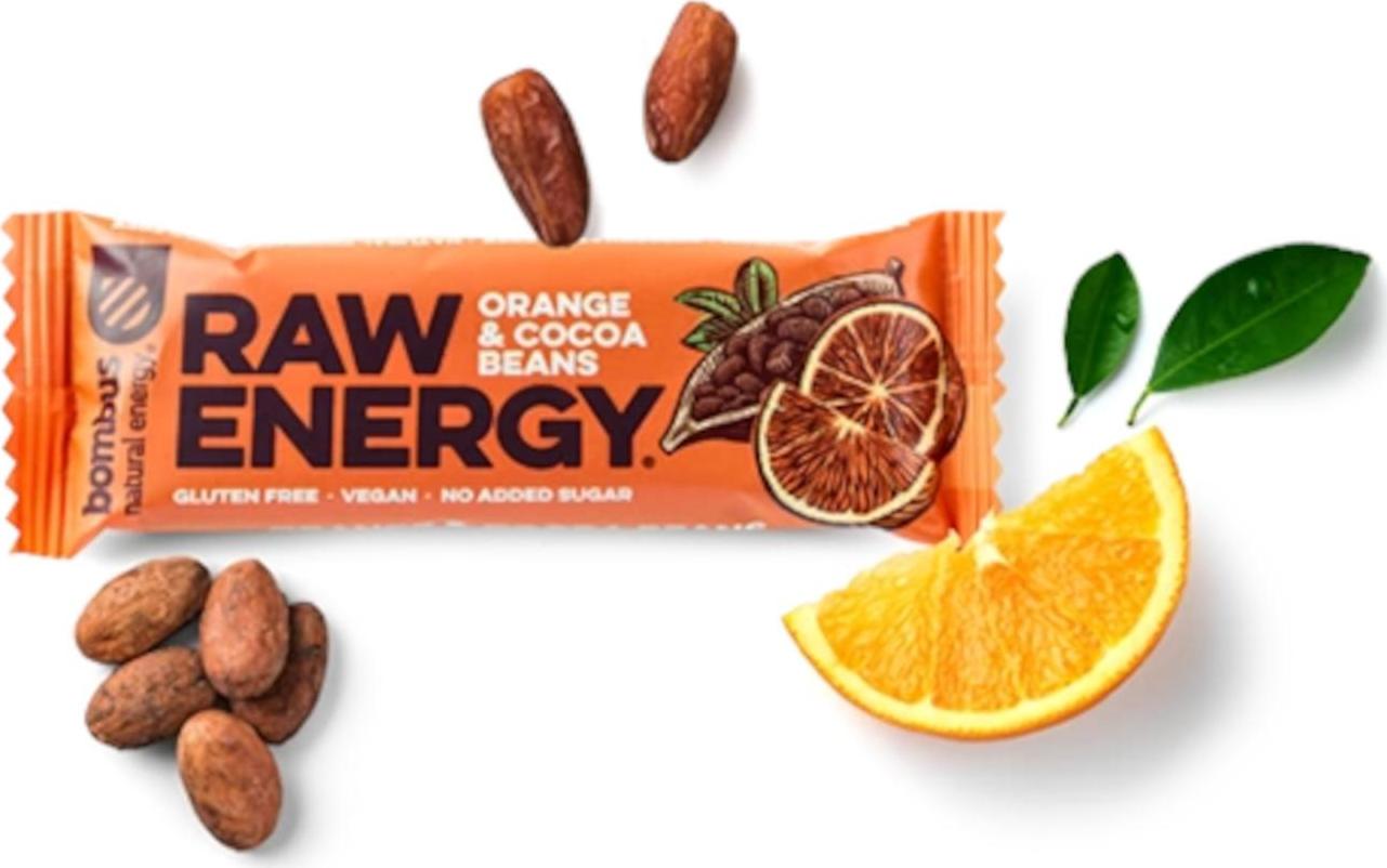 Bombus Raw enegry orange+cocoa beans 50 g
