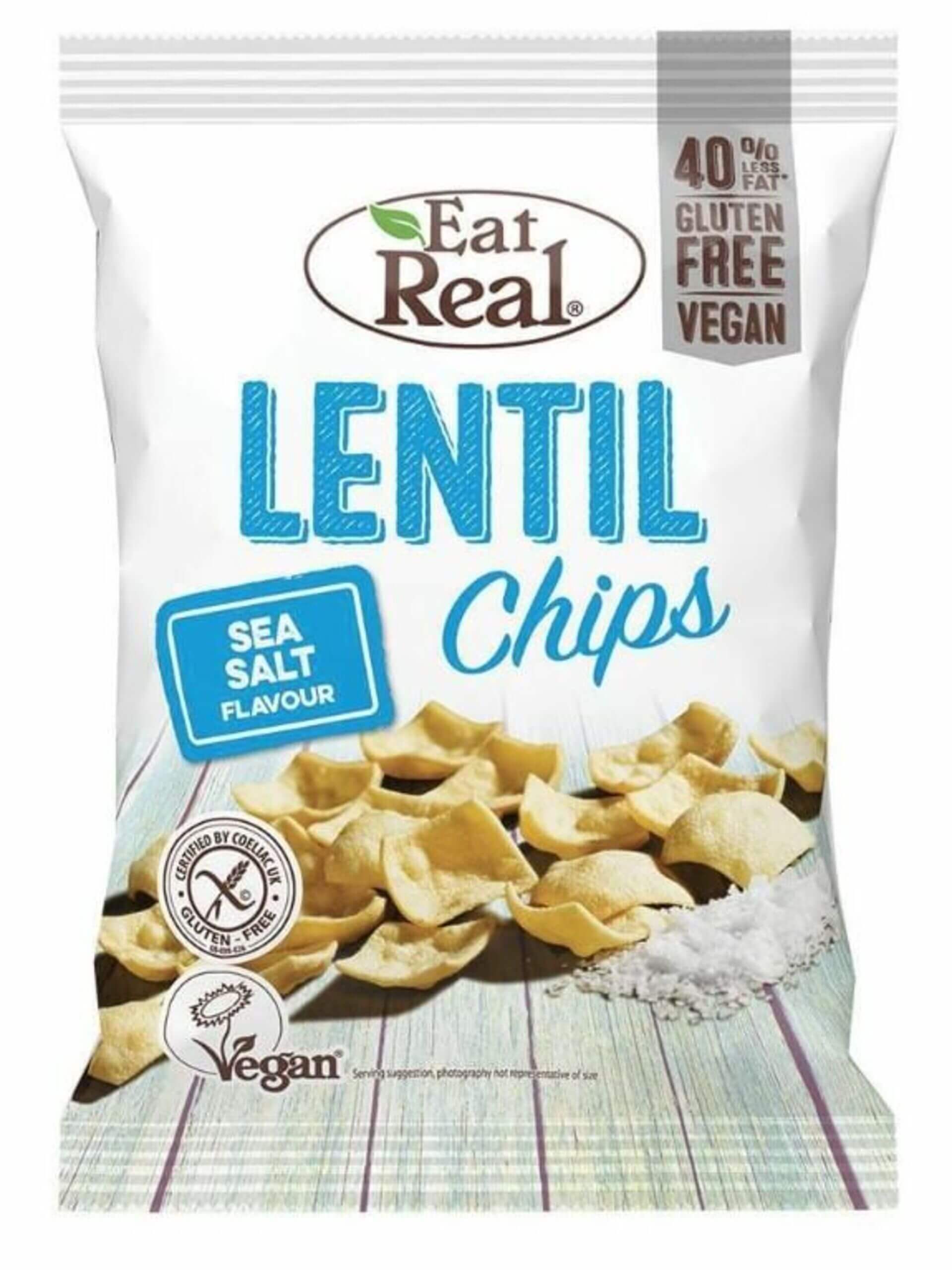 Eat Real Lentil Chips 40g sea salt expirace